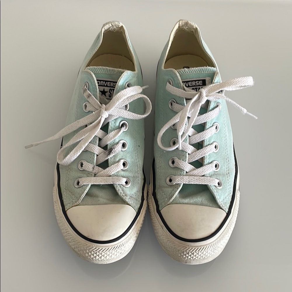 Mint Green Low-Top Sneakers